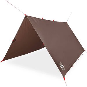 vidaXL Lona de campismo 366x306 cm imperme&aacute;vel castanho