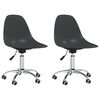 vidaXL Cadeiras de jantar girat&oacute;rias 2 pcs PP cinzento-claro