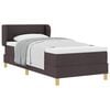 vidaXL Cama Box com cabeceira Marrom Escuro 100 x 200 cm tecido
