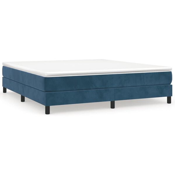 vidaXL Estrutura de cama com molas 180x200 cm veludo azul-escuro