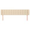 vidaXL Cabeceira de cama c/ abas tecido 203x23x78/88 cm creme