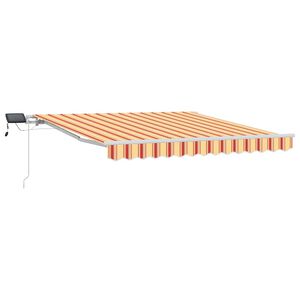 vidaXL Toldo retr&aacute;til Amarelo e Laranja 350 x 250 cm Tecido e Alum&iacute;nio
