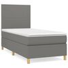 vidaXL Cama com molas/colch&atilde;o 90x190 cm tecido cinza-escuro