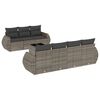 vidaXL 8 pcs conjunto sof&aacute;s de jardim c/ almofad&otilde;es vime PE cinzento
