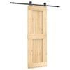vidaXL Porta Deslizante Natural e Preto 70 x 210 cm