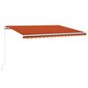 vidaXL Toldo retr&aacute;til manual 400x350 cm laranja e castanho