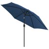 vidaXL Guarda-sol exterior c/ poste metal 300 cm azul-ciano