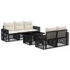 vidaXL Conjunto de Sof&aacute; de Jardim 6 unid. Preto e Branco Creme vime PE