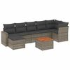 vidaXL 8 pcs conjunto sof&aacute;s de jardim c/ almofad&otilde;es vime PE cinzento