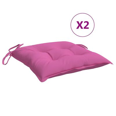 vidaXL Almofadões para cadeira 2 pcs 40x40x7 cm tecido rosa