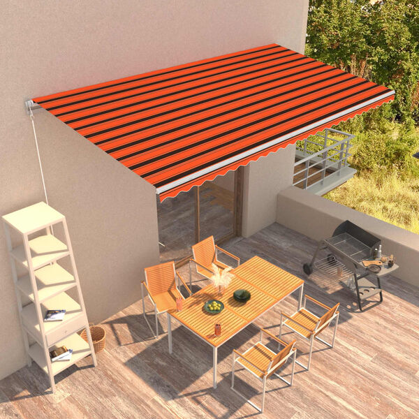 vidaXL Toldo retr&aacute;til manual 600x300 cm laranja e castanho