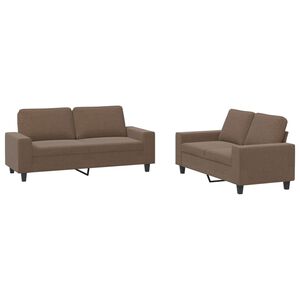 vidaXL 2 pcs conjunto de sof&aacute;s tecido castanho