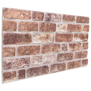 vidaXL Pain&eacute;is de parede 10 unid. 100 x 50 cm Castanho Espuma EPS