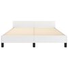 vidaXL Estrutura cama c/ cabeceira 140x200 cm couro artificial branco