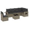 vidaXL 7 pcs conjunto sof&aacute;s p/ jardim c/ almofad&otilde;es vime PE cinzento