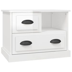 vidaXL Mesa de cabeceira 60x39x45 cm branco brilhante