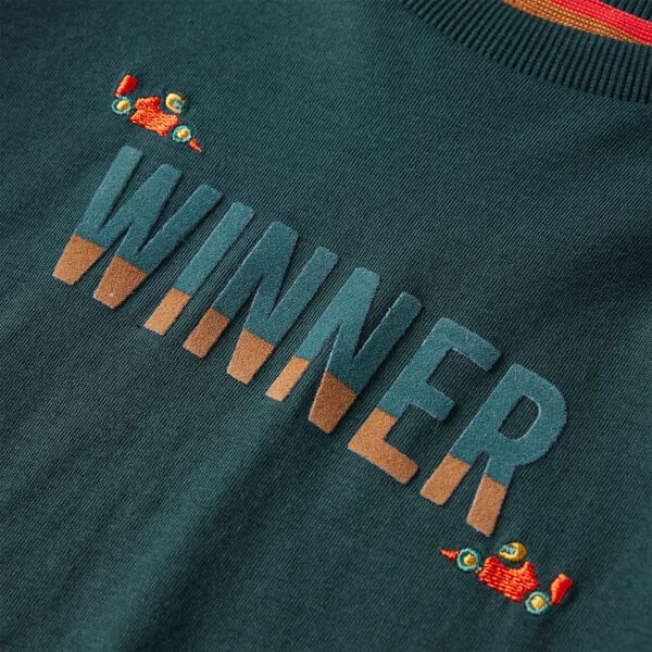 T-shirt de manga comprida para crian&ccedil;a verde-escuro 104