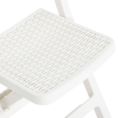 vidaXL Cadeiras de jardim dobráveis 4 pcs PP branco