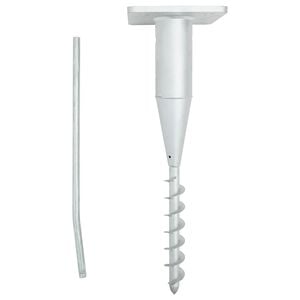 vidaXL Base de guarda-sol de enterrar com haste 16x16x52 cm a&ccedil;o