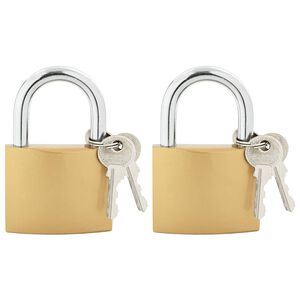 vidaXL U Lock com Chaves 2 unid. Lat&atilde;o Ferro