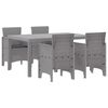vidaXL Conjunto de Jantar para Jardim 5 pcs Cinzento-claro Rattan Polt