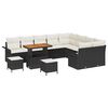 vidaXL Conjunto de Sof&aacute; de Jardim 12 unid. Preto vime PE