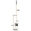 vidaXL &Aacute;rvore gatos altura ajust. ch&atilde;o-teto 258,5-284,5 cm cinza-claro