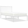vidaXL Estrutura de cama com cabeceira 90x190 cm metal branco