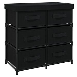 vidaXL Arm&aacute;rio de arruma&ccedil;&atilde;o com 6 gavetas 55x29x55 cm a&ccedil;o preto