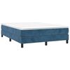 vidaXL Cama com molas/colch&atilde;o 140x190 cm veludo azul-escuro