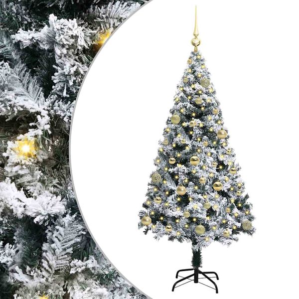 vidaXL &Aacute;rvore de Natal Artificial Branco 150 cm PVC, A&ccedil;o e Pl&aacute;stico