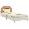 vidaXL Estrutura de Cama Infantil com Cabeceira Creme 90 x 190 cm