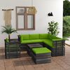 vidaXL 8 pcs conjunto lounge de paletes com almofad&otilde;es pinho maci&ccedil;o
