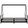 vidaXL Estrutura de cama infantil 90x190 cm pinho maciço preto