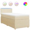 vidaXL Cama com molas/colch&atilde;o 80x200 cm tecido cor cr&egrave;me