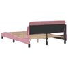 vidaXL Estrutura de cama com cabeceira Dover 140x190 cm veludo rosa