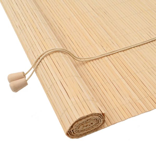 vidaXL Estores de rolo com cortinas Manual Natura 80 x 160 cm Bambu