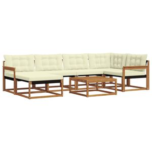 vidaXL Conjunto de Sof&aacute;s para Exterior 19 pcs Natural e Creme
