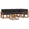 vidaXL Conjunto de Sof&aacute;s para Exterior 6 pcs Natural e Preto