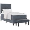 vidaXL Cama Box com cabeceira Cinzento escuro 190 x 90 cm Veludo