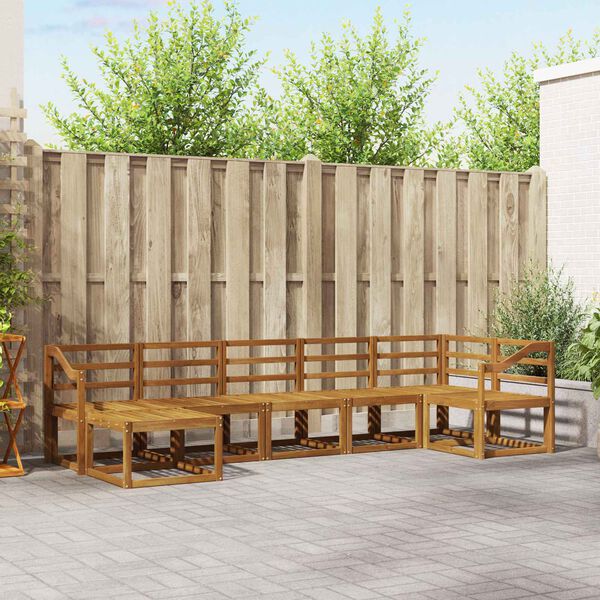 vidaXL Conjunto de Sof&aacute;s para Exterior 7 pcs Natural