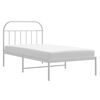 vidaXL Estrutura de cama em metal com cabeceira 107x203 cm branco