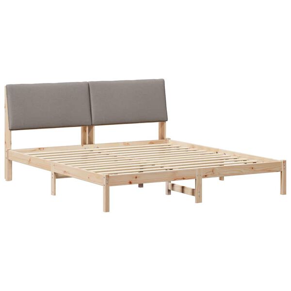 vidaXL Estrutura da cama com cabeceira Marrom e taupe 200 x 200 cm