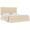 vidaXL Cama com Armazenamento Creme 200 x 200 cm Couro Sint&eacute;tico