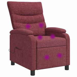 vidaXL Recliner de Massagem Vinho Vermelho Tecido