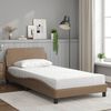 vidaXL Cama com colch&atilde;o Dover 100x200 cm couro artificial cappuccino