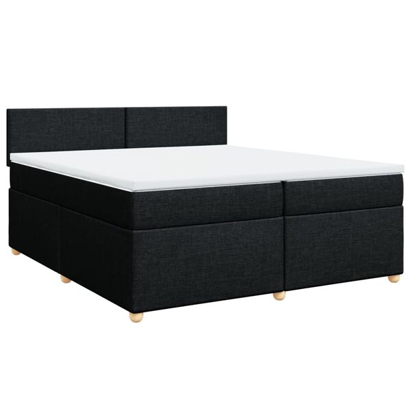 vidaXL Cama com molas/colch&atilde;o 200x200 cm tecido preto