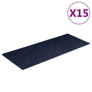 vidaXL Tapetes de escada autoadesivos 15 pe&ccedil;as 60x25 cm azul marinho retangular