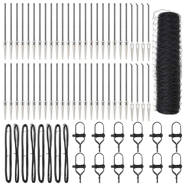 vidaXL Poste de Cerca Cinzeto 100 x 0,8 m (malha de 50 mm) A&ccedil;o e PVC