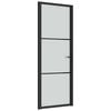 vidaXL Porta interior 76x201,5 cm vidro e alumínio preto mate